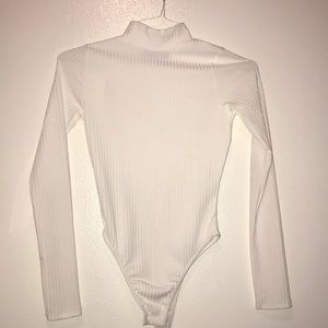 White ribbed bodysuit